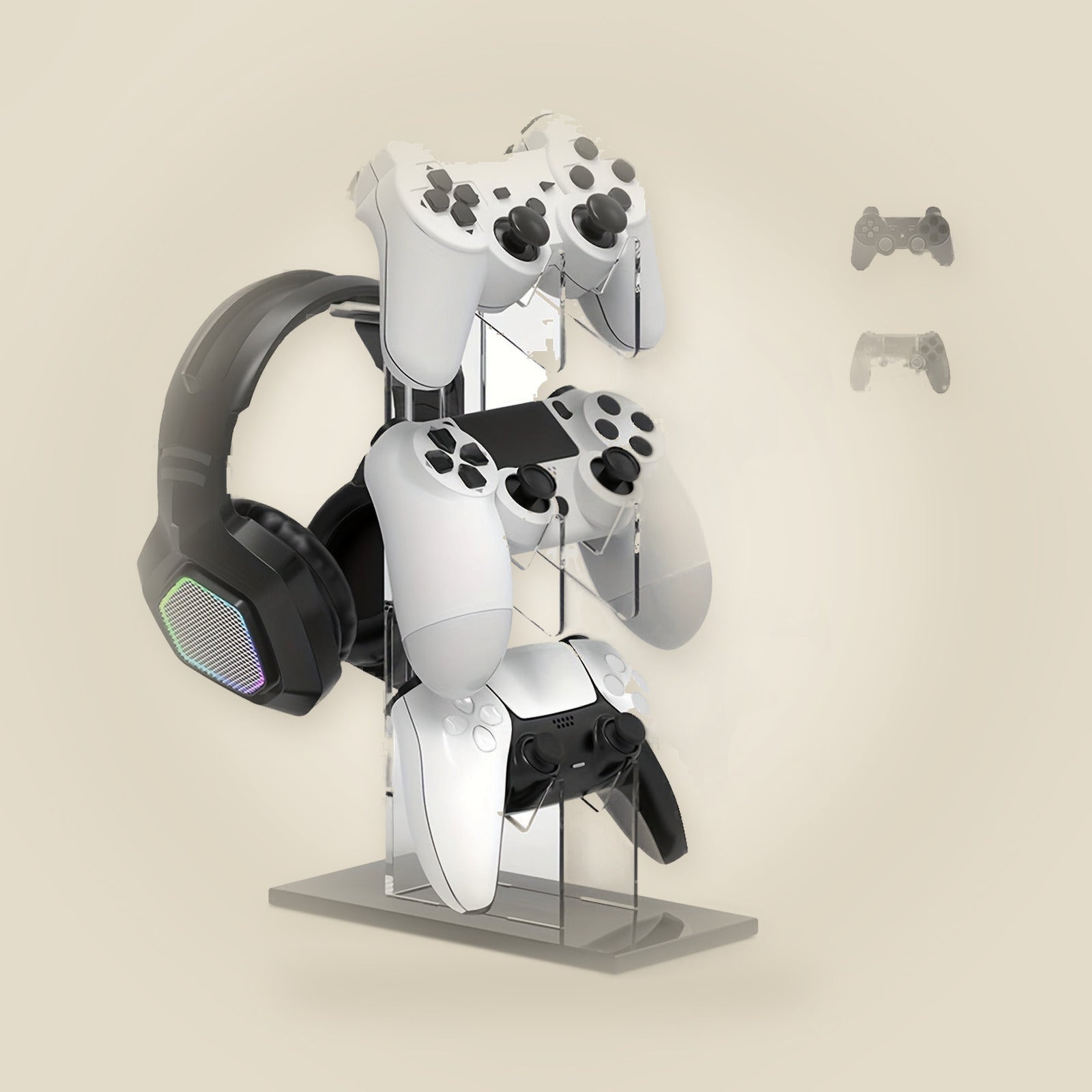 Clear Acrylic 3-Tier Controller and Headset Stand