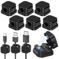 Magnetic Gaming Cable Clips – 6-Pack Black