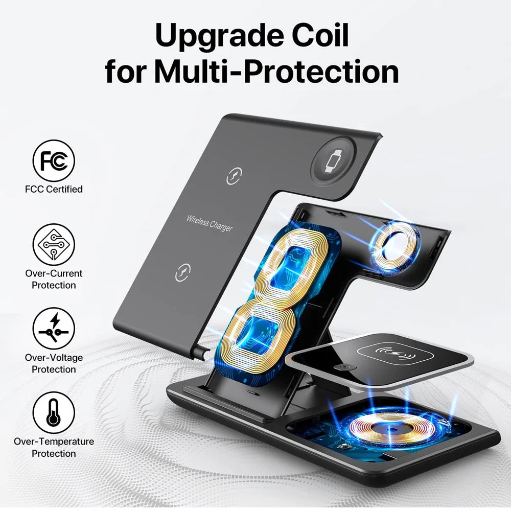 TriCharge Fold 3-in-1 Wireless Charging Station 15W - product view 2