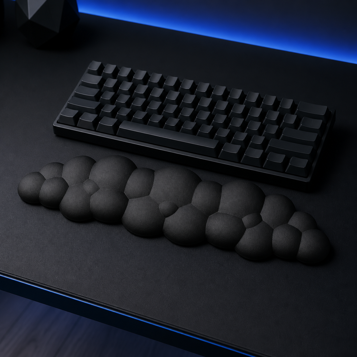 Black Cloud Memory Foam Gaming Keyboard Wrist Rest – Long - product view 3